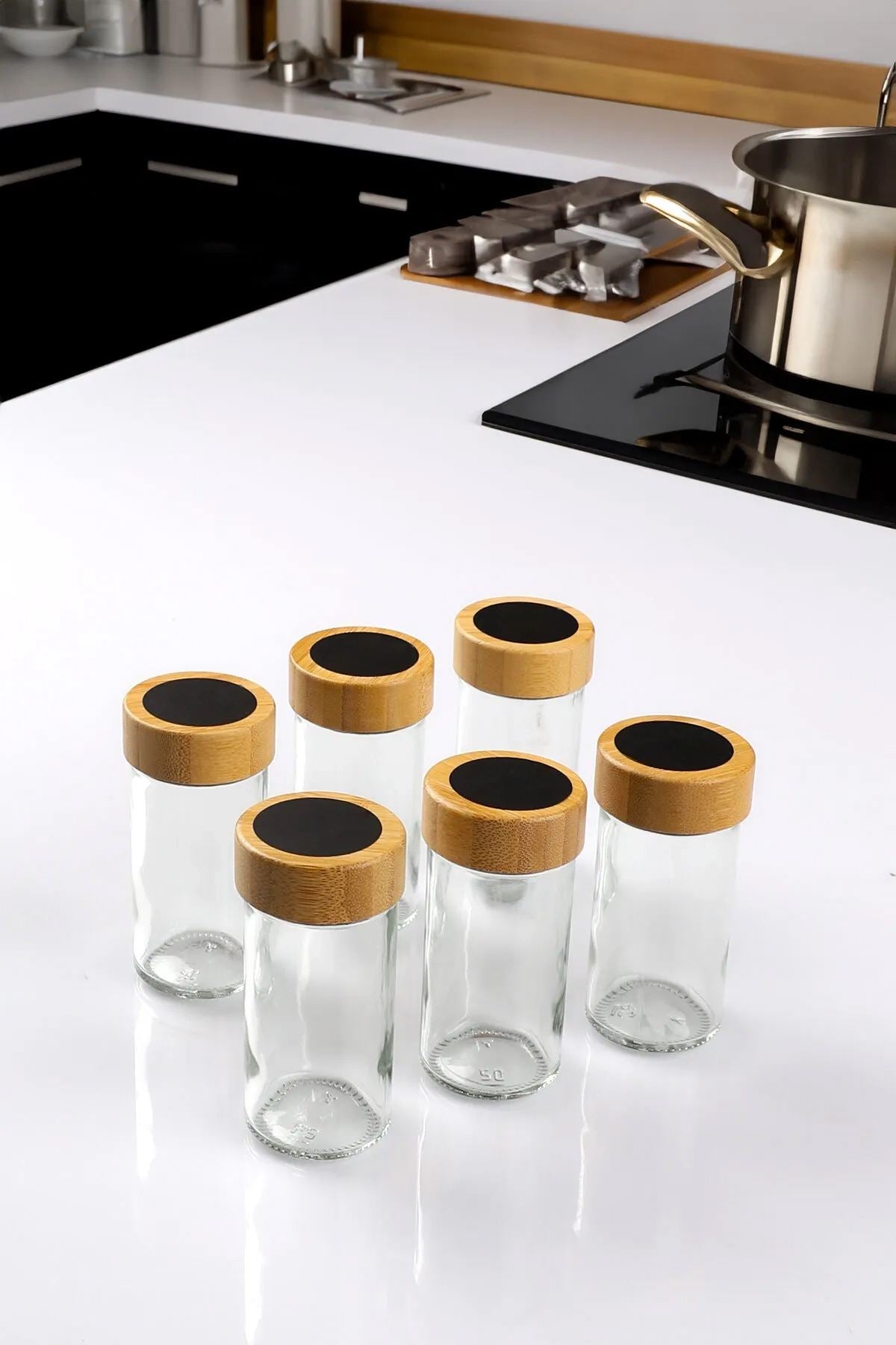 Set borcane (6 piese), Bade-6Lıyuvarlakbaharat, Transparent