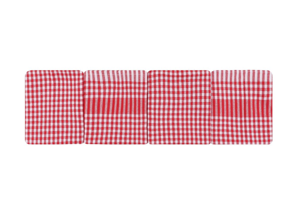 Set prosoape baie (10 piese), Pötikareli - Red, Roșu / Alb