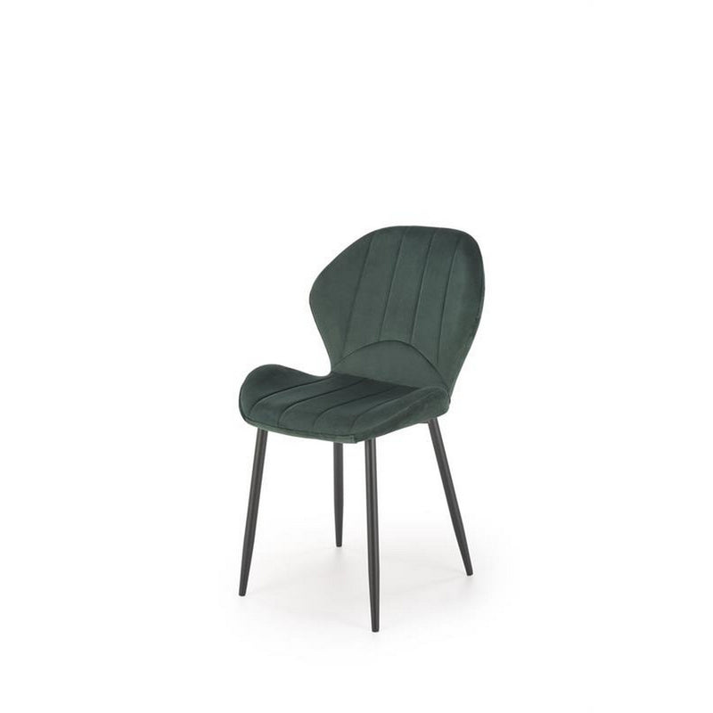 Scaun K538, verde/negru, stofa catifelata/metal, 48x57x85 cm