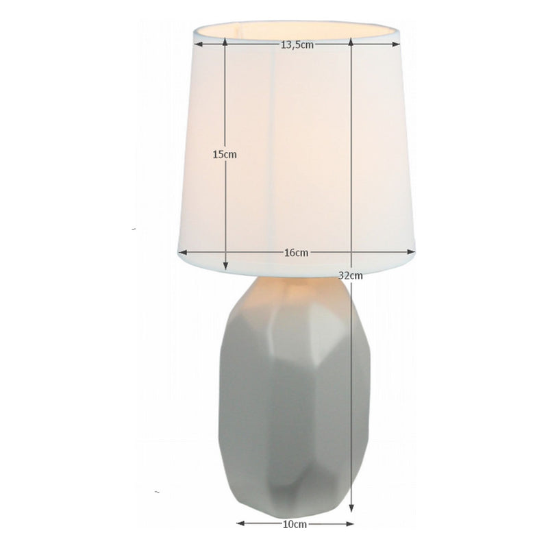Lampa QENNY TYP 2, gri, ceramica, 16x16x32 cm