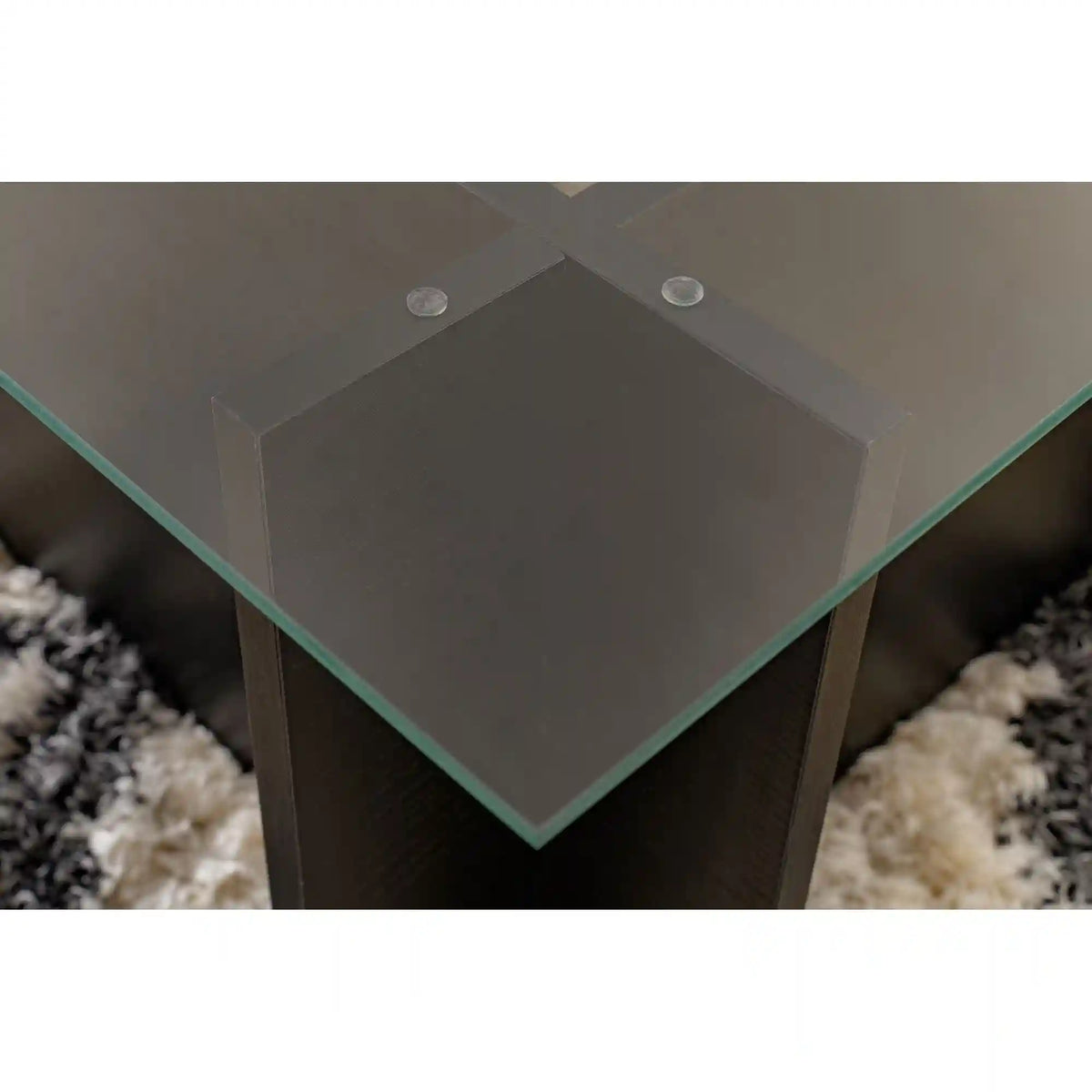 Masuta cafea VETRINO, negru/transparent, PAL/sticla, 105x65x40 cm