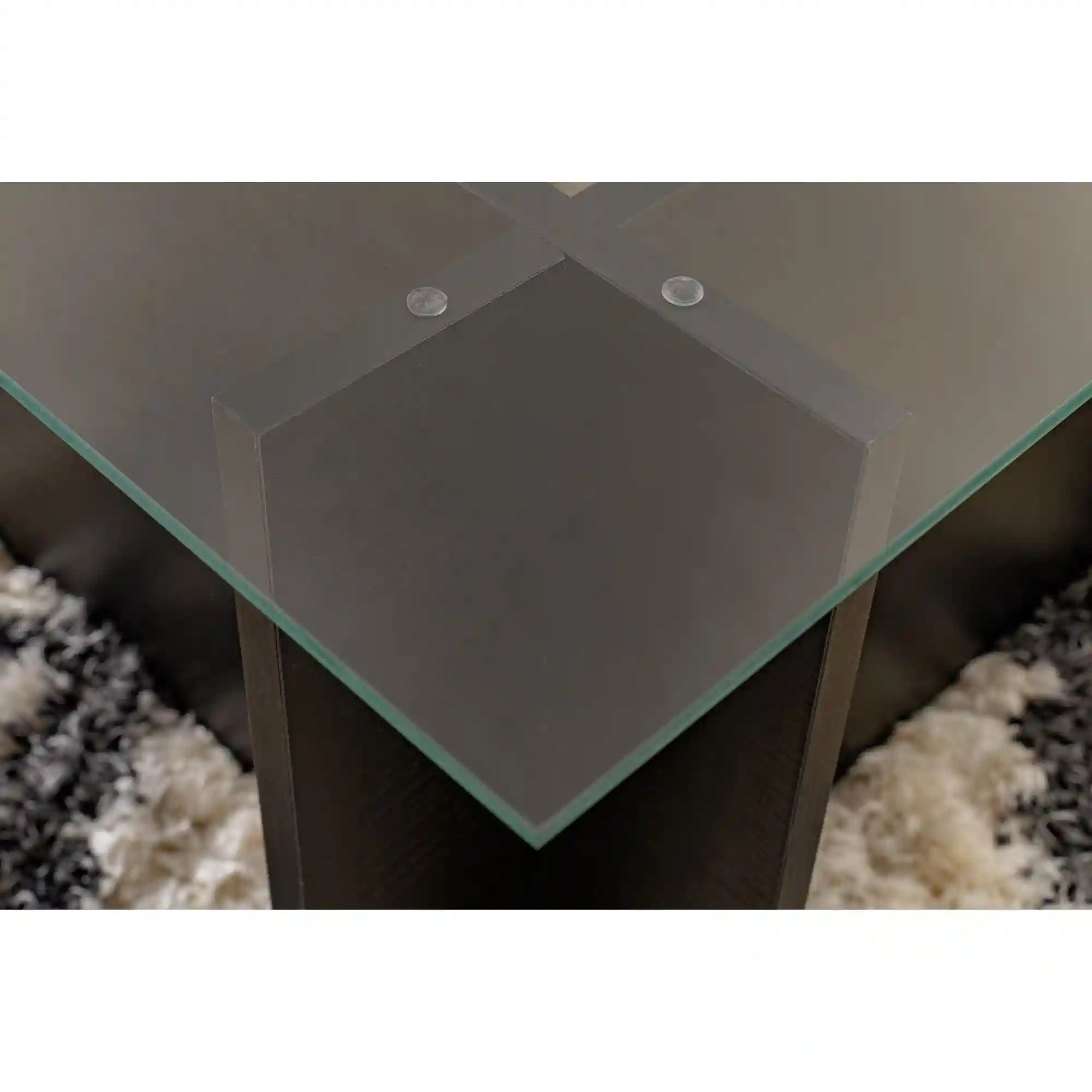 Masuta cafea VETRINO, negru/transparent, PAL/sticla, 105x65x40 cm