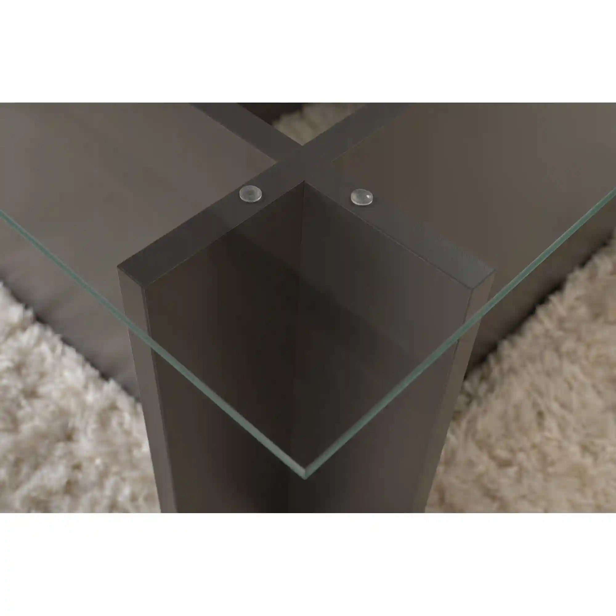 Masuta cafea VETRINO, gri antracit/transparent, sticla/PAL, 105x65x40 cm