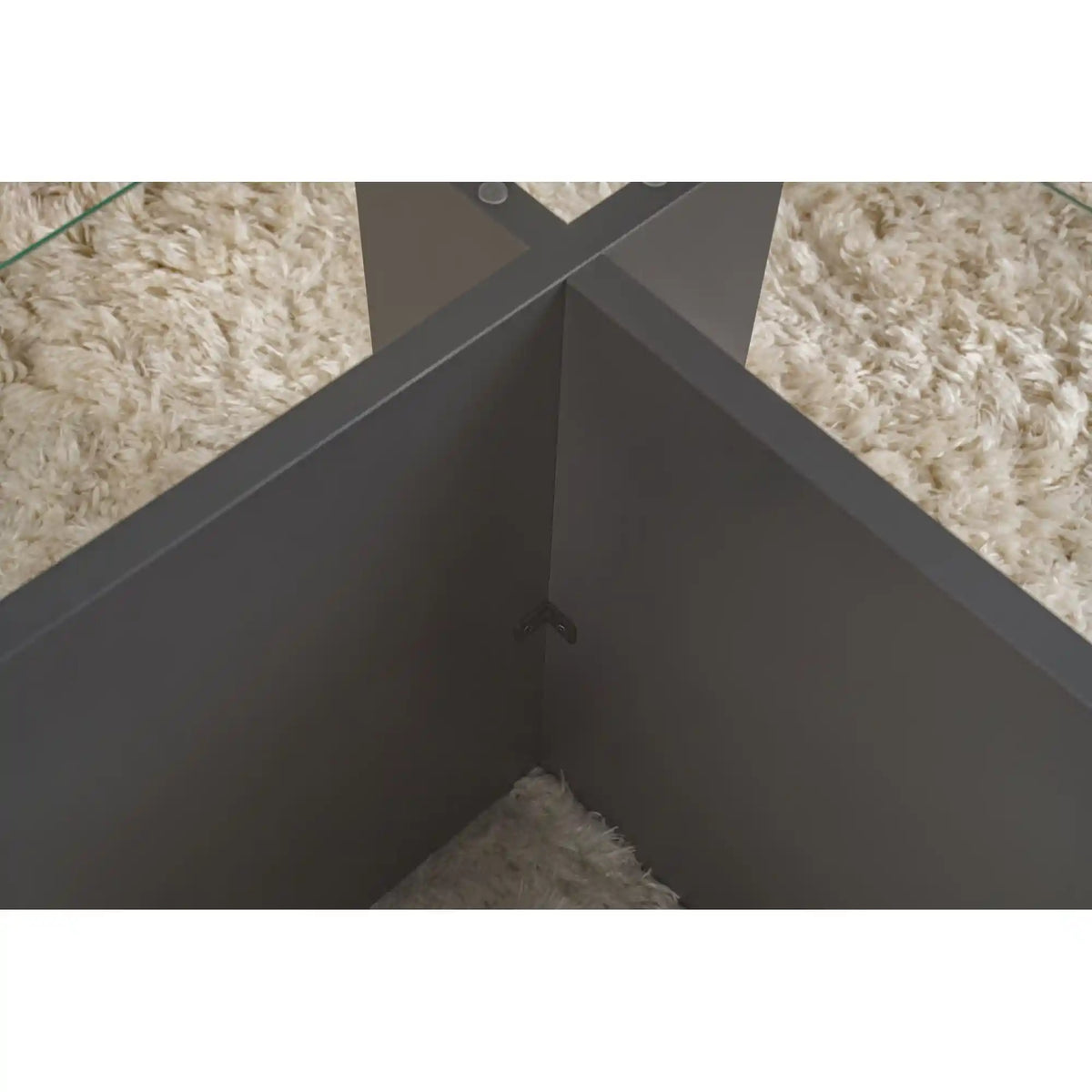 Masuta cafea VETRINO, gri antracit/transparent, sticla/PAL, 105x65x40 cm