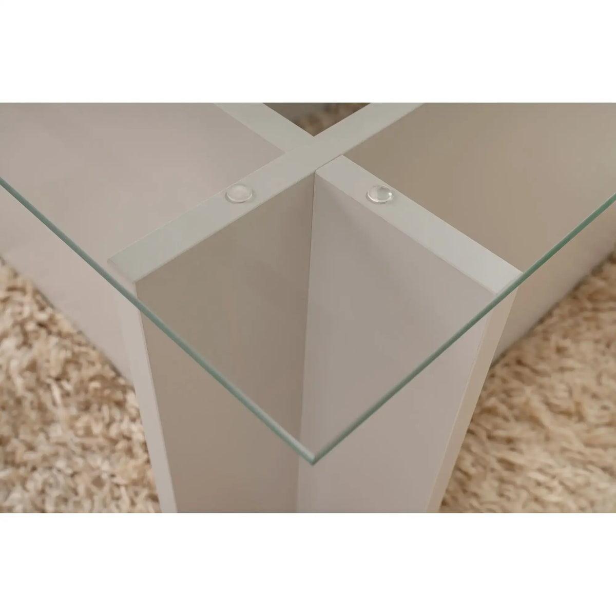 Masuta cafea VETRINO, gri/transparent, sticla/PAL, 105x65x40 cm