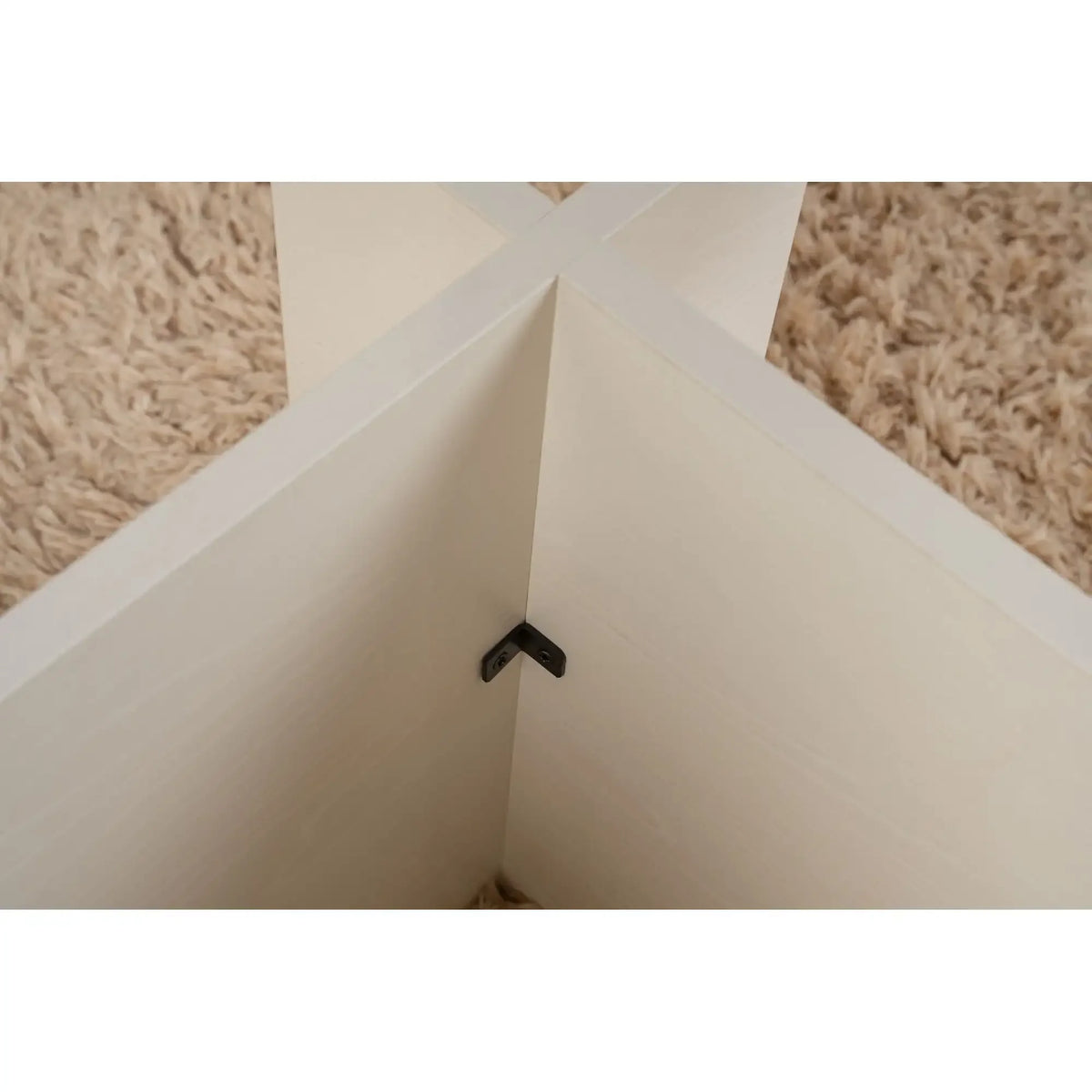 Masuta cafea VETRINO, alb/transparent, sticla/PAL, 105x65x40 cm