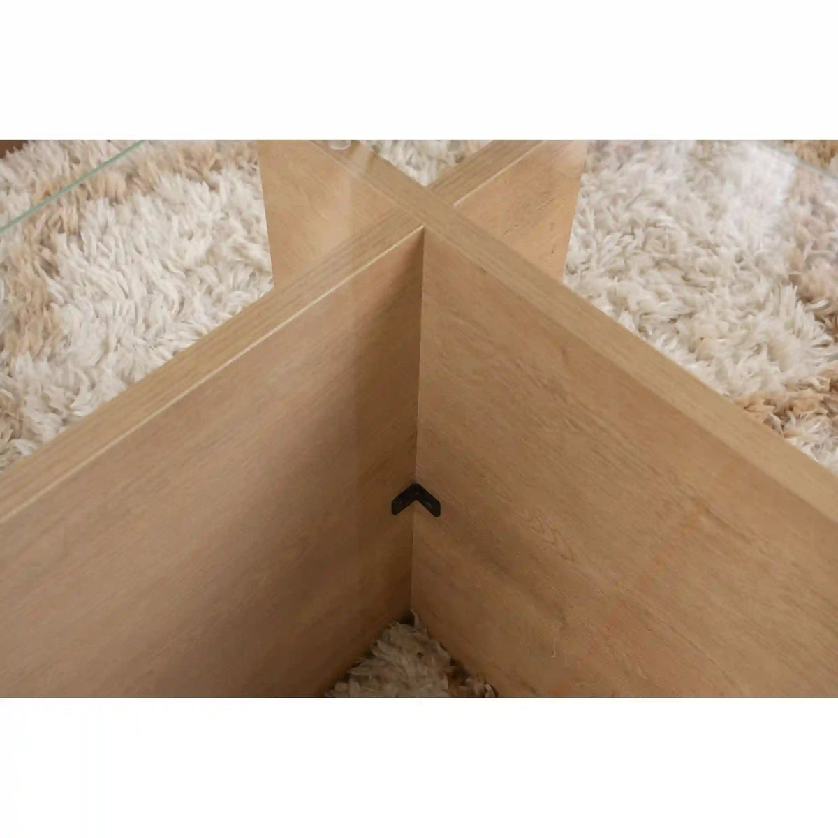 Masuta cafea VETRINO, stejar miere/transparent, sticla/PAL, 105x65x40 cm