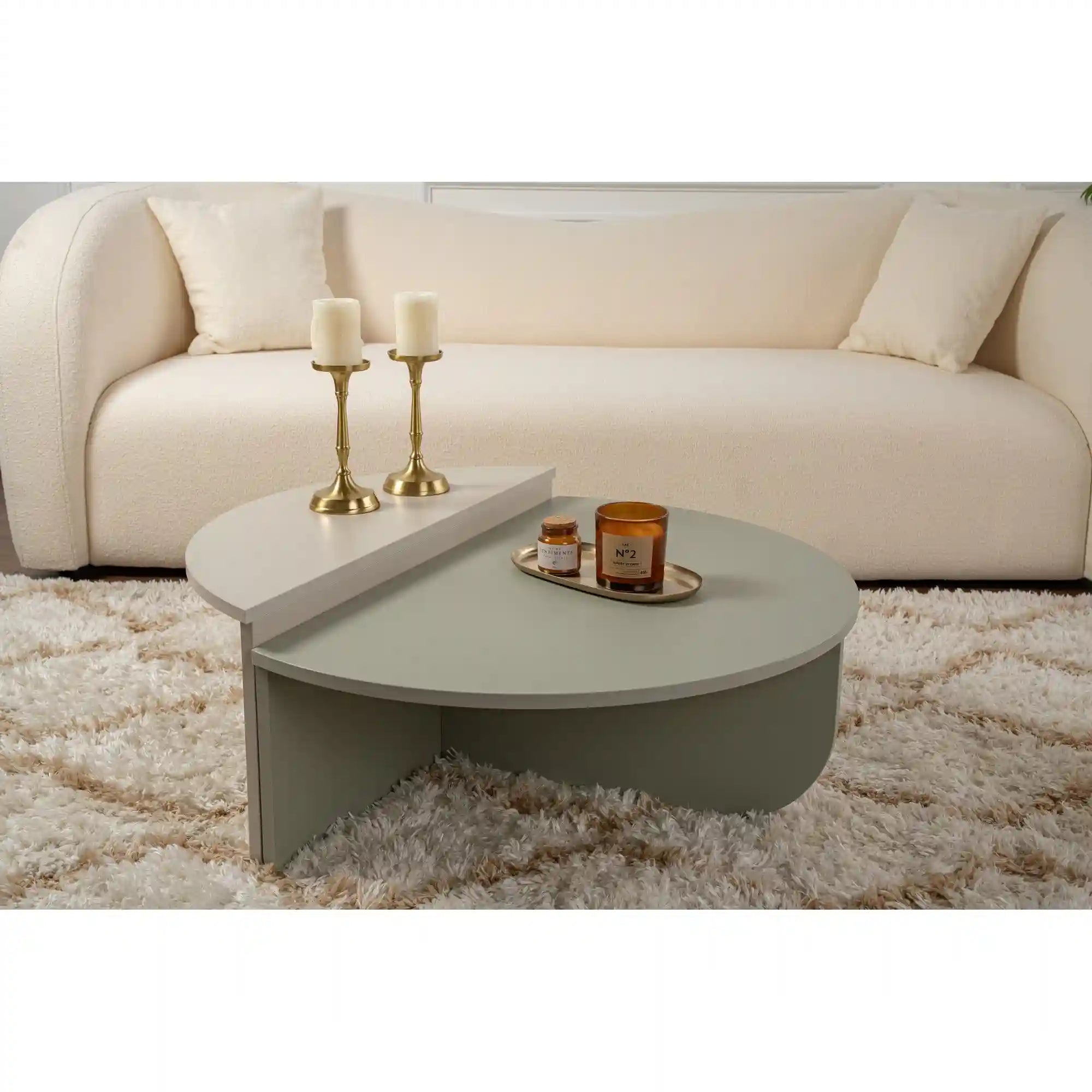 Set 2 masute ORION, grej/verde, PAL melaminat