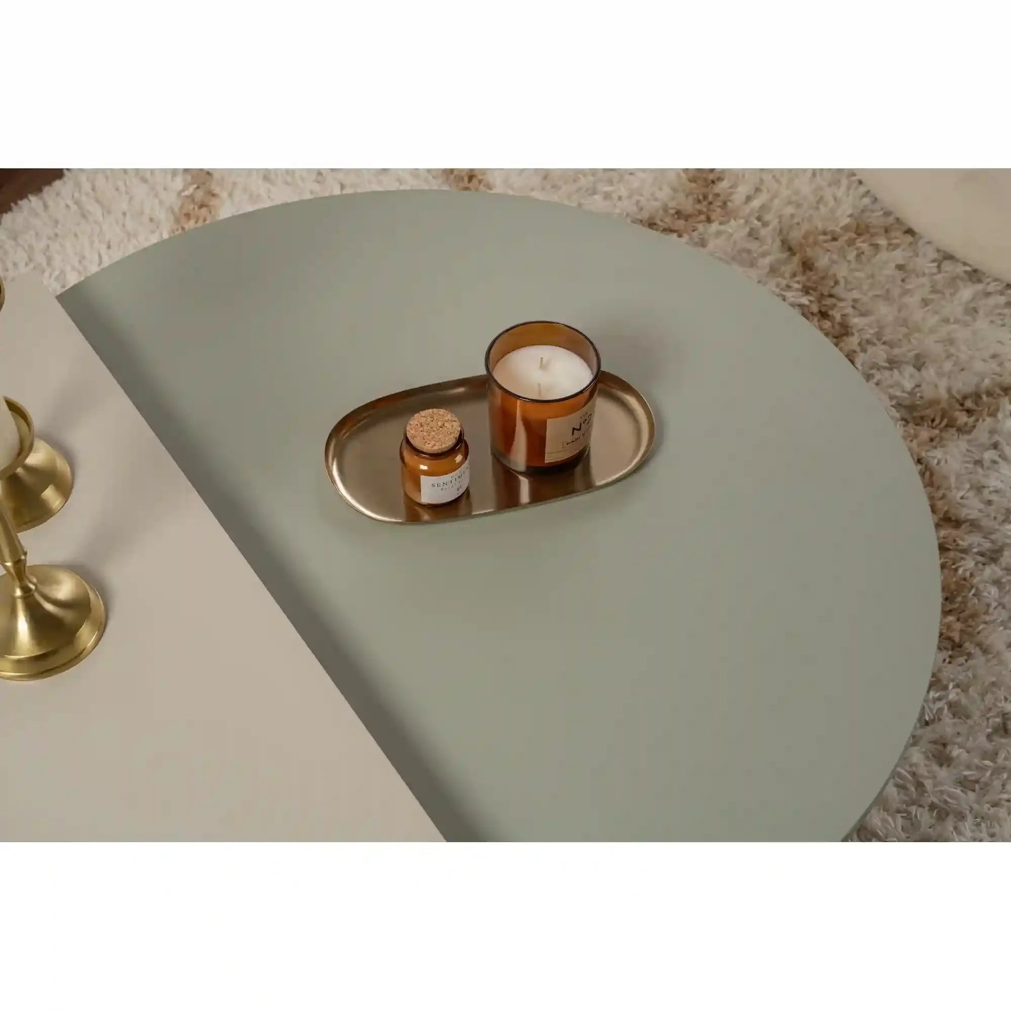 Set 2 masute ORION, grej/verde, PAL melaminat