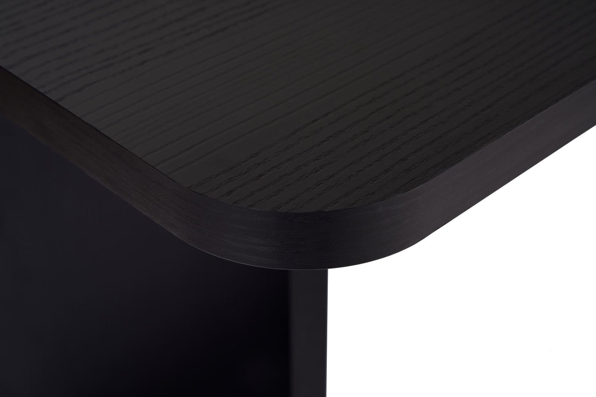 Masă dining, Linza - Wood Black, Lemn Negru