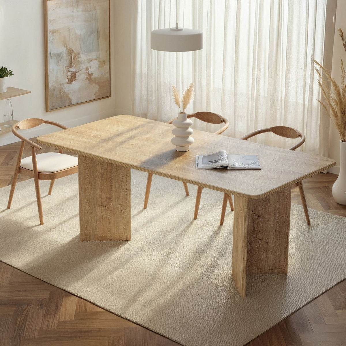 Masă dining, Linza - Honey Oak, Stejar Miere