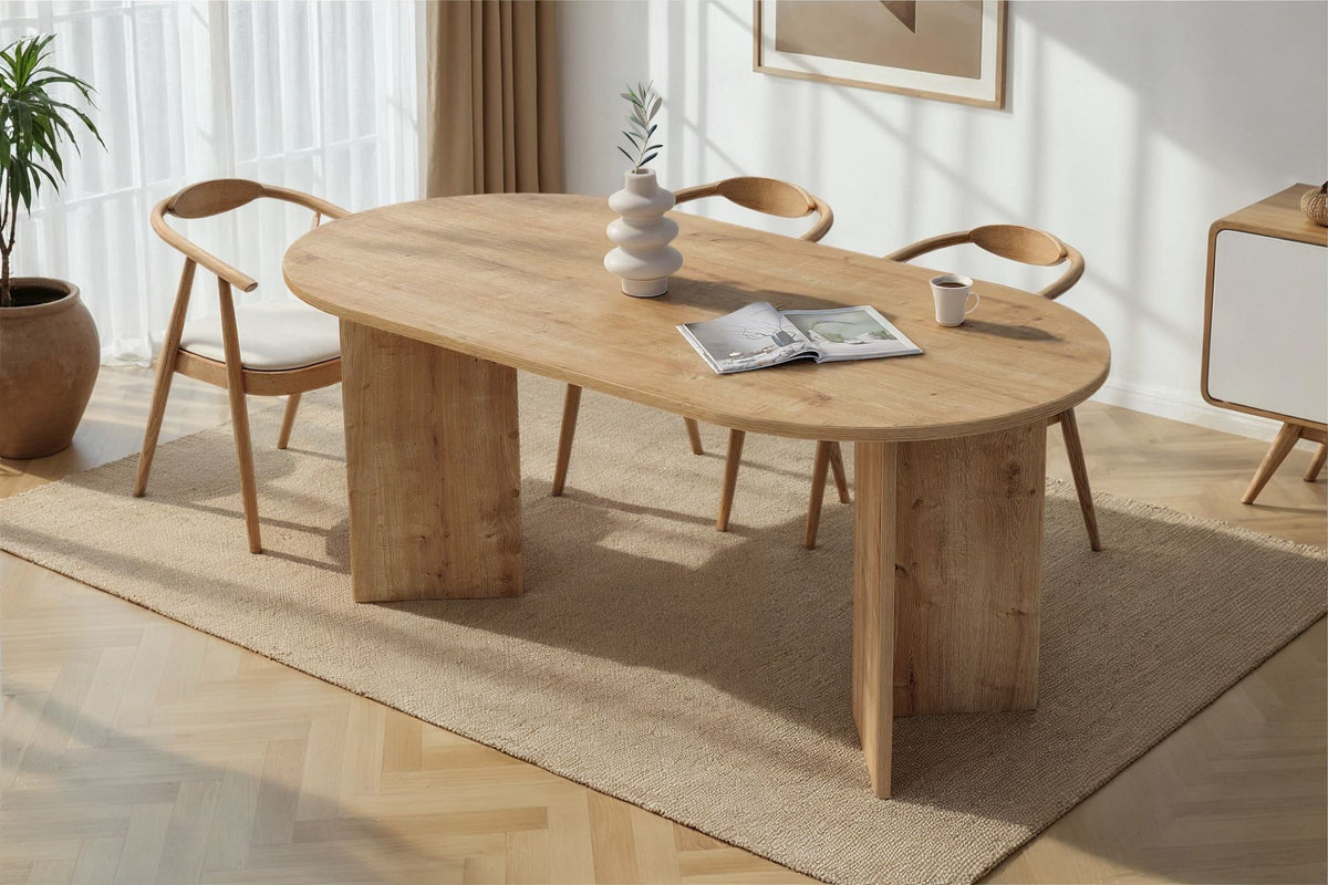 Masă dining, Sablin - Sapphire Oak, Stejar Safir