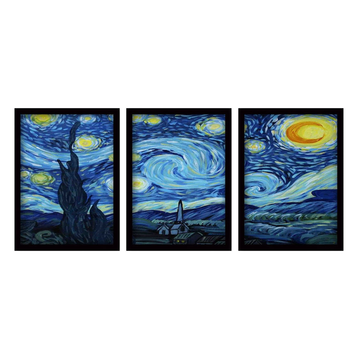 Tablou decorativ cu ramă (3 piese), 3SC190, Multicolor