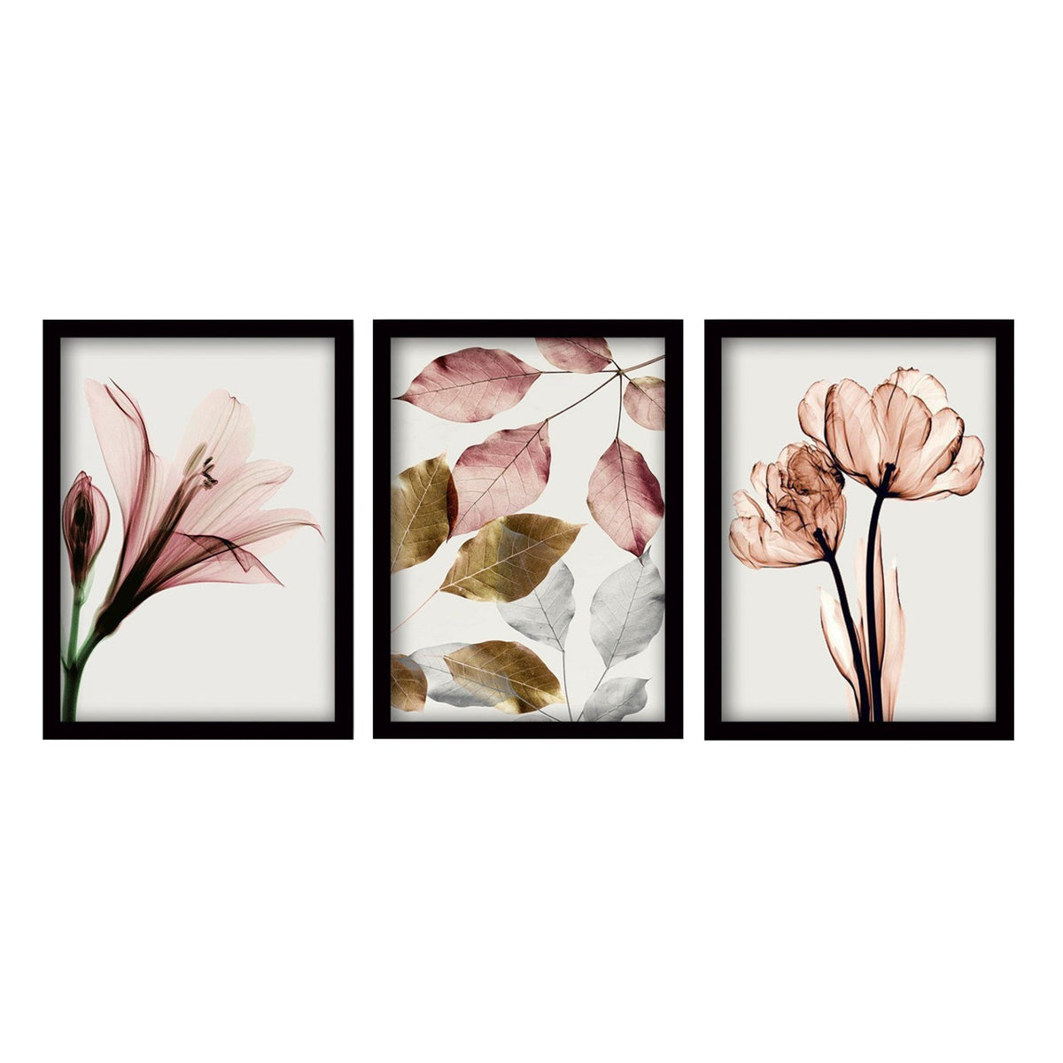 Tablou decorativ cu ramă (3 piese), 3SC194, Multicolor