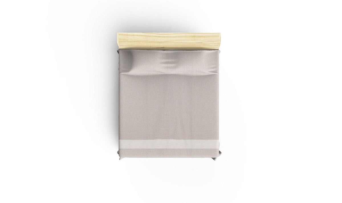 Cuvertură pichet pat dublu, Şeritli - Beige, Bej