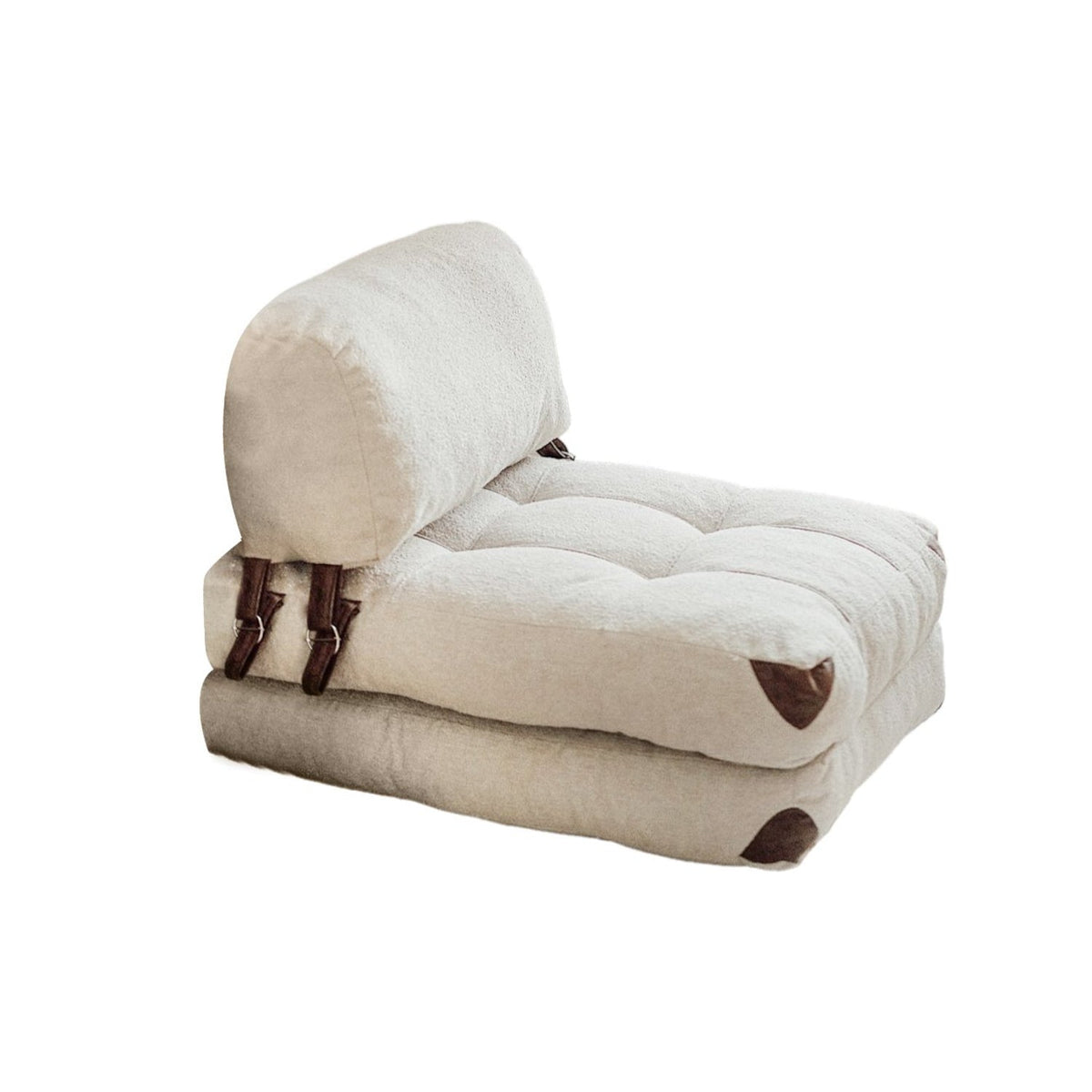 Canapea extensibilă 1 loc, Fold Teddy - Cream, Crem