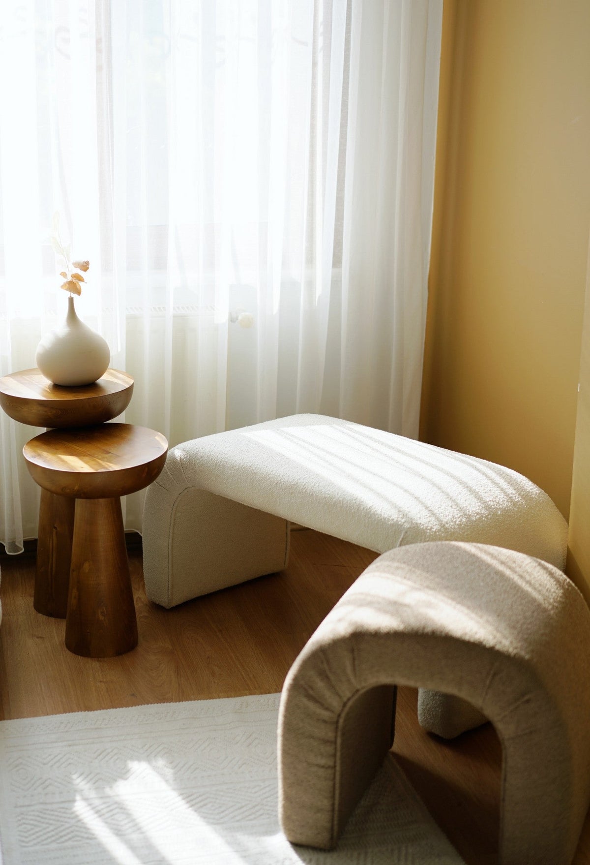 Puf, Nu Bench - White, Alb