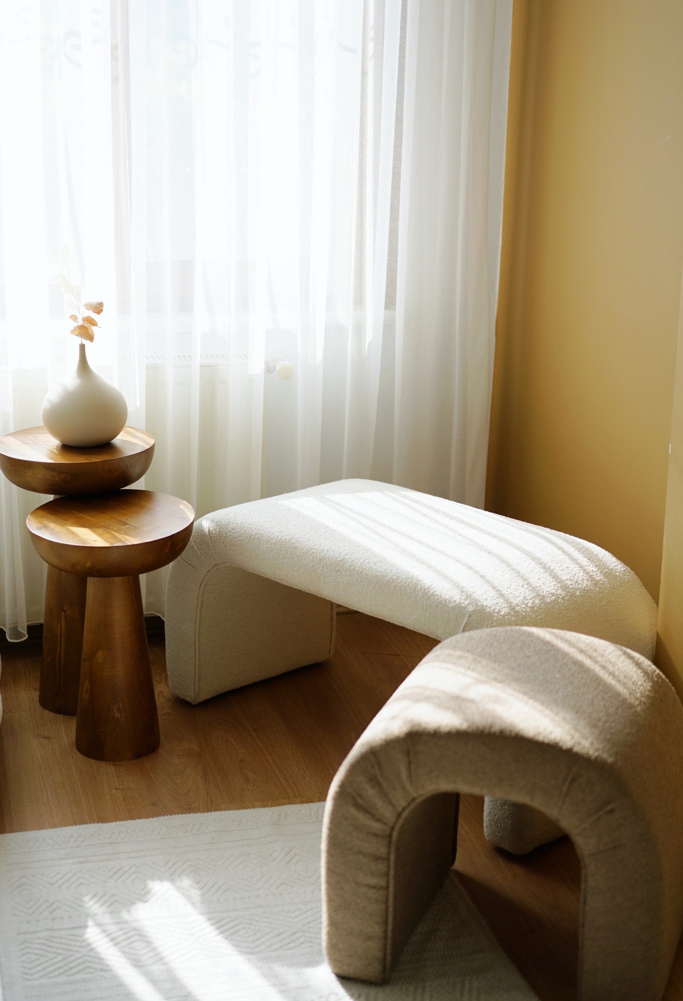 Puf, Nu Bench - White, Alb