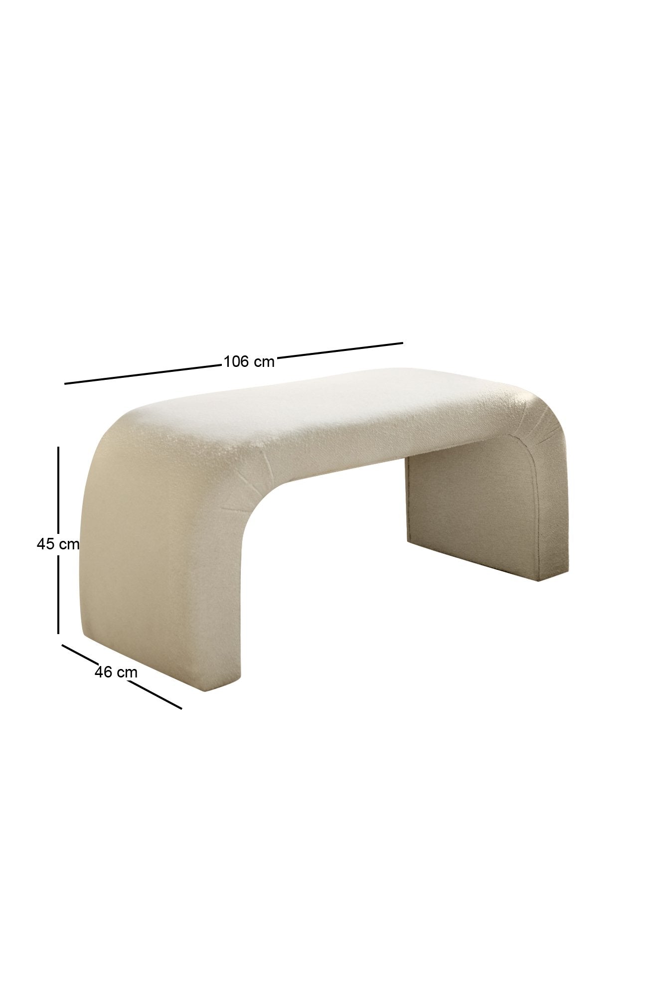 Puf, Nu Bench - White, Alb