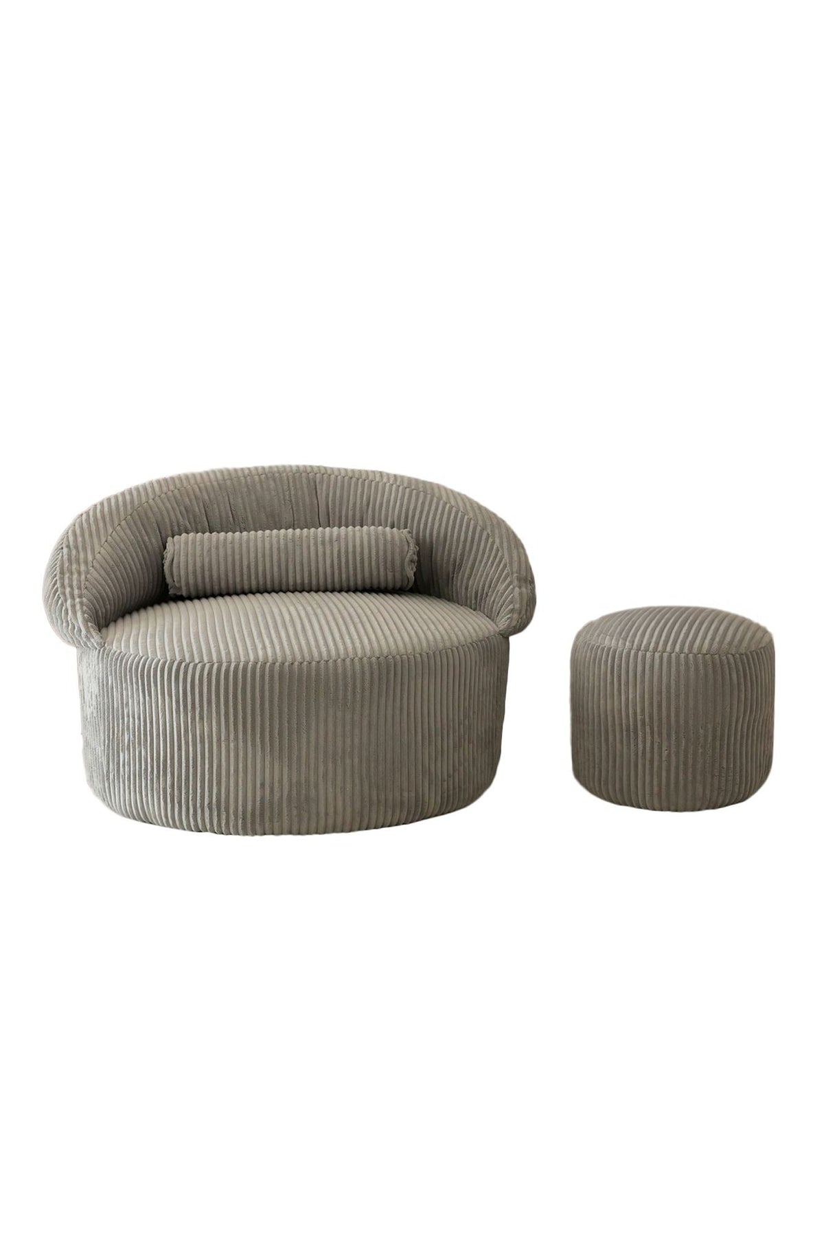 Set Canapea 1 loc și Puf, Pufi - Anthracite, Antracit