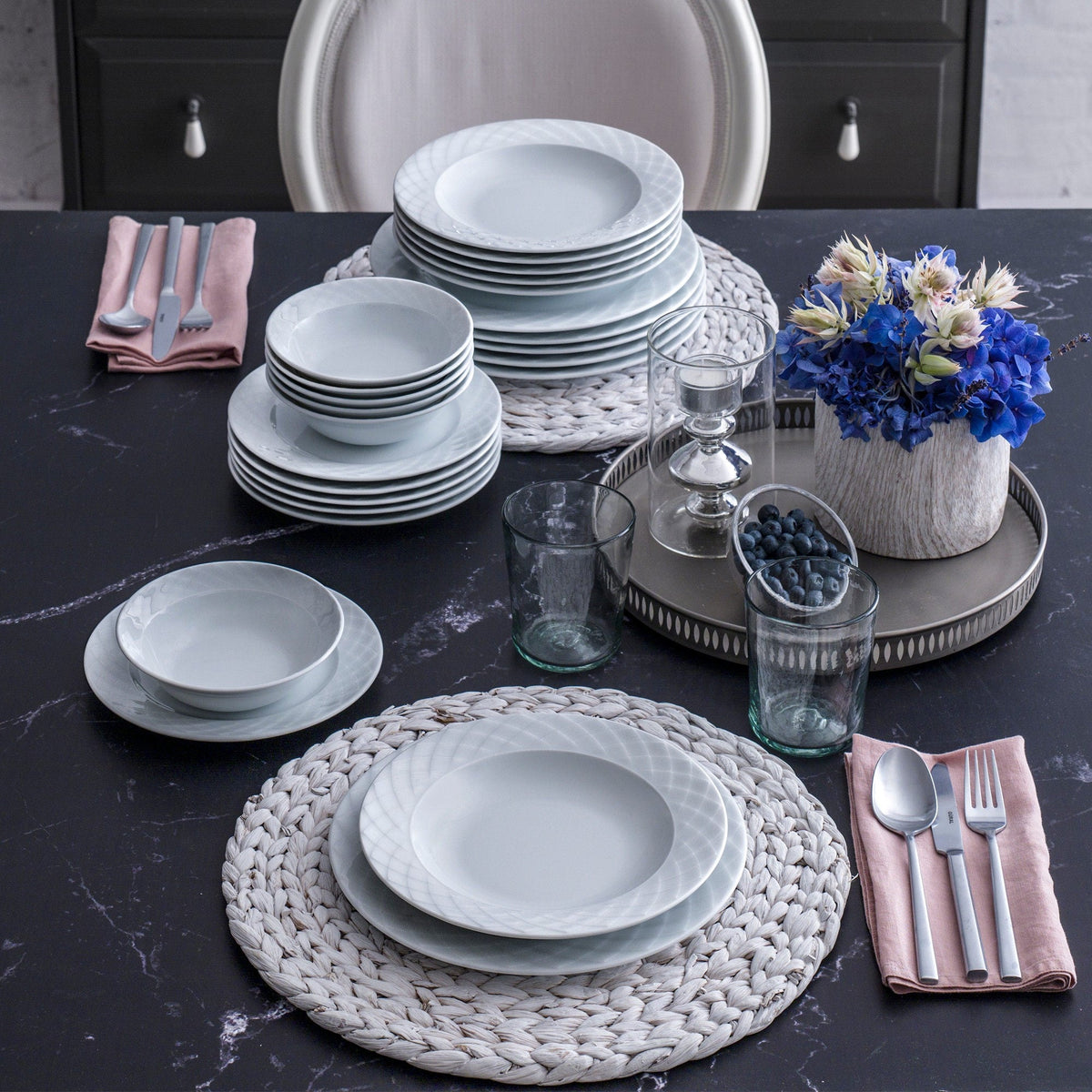 Set veselă (24 piese), ALF24Y400, Alb