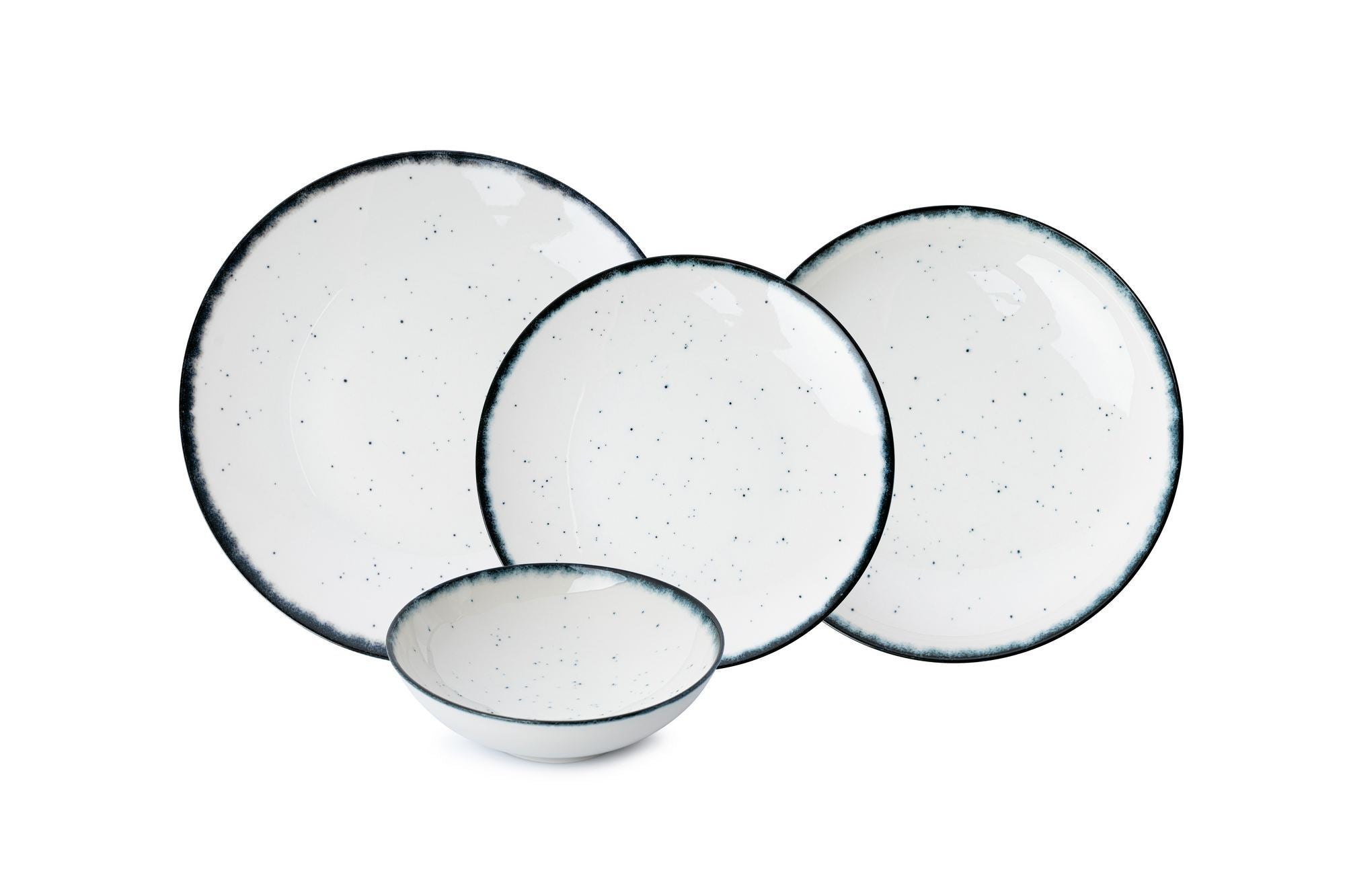 Set veselă (24 piese), GBSATN24KY458SYH, Negru / Alb