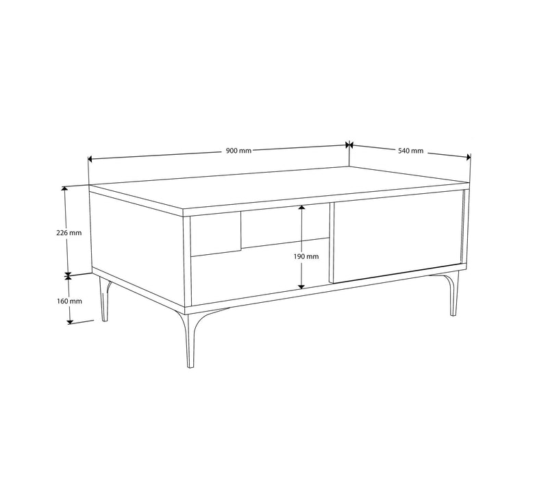 Masuta cafea BENITO 2095, stejar, PAL melaminat, 90x54x39 cm