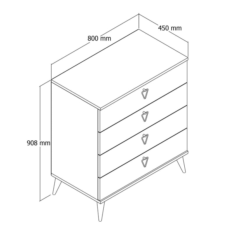 Comoda VERSACE 3614, alb, PAL melaminat/plastic, 80x45x91 cm