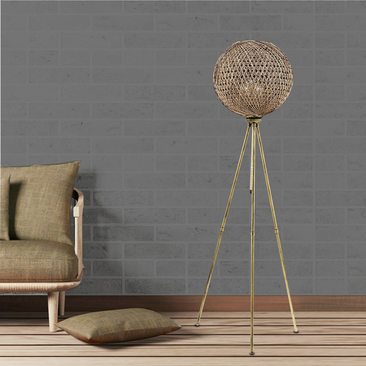 Lampadar, Pied - Black, Negru / Auriu