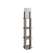 Lampadar NORA SRC, stejar/negru, MDF/PAL,PVC, 21x135 cm