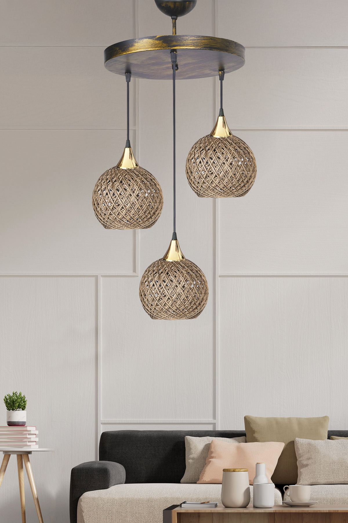 Candelabru, Crayon - Jute Black, Bej