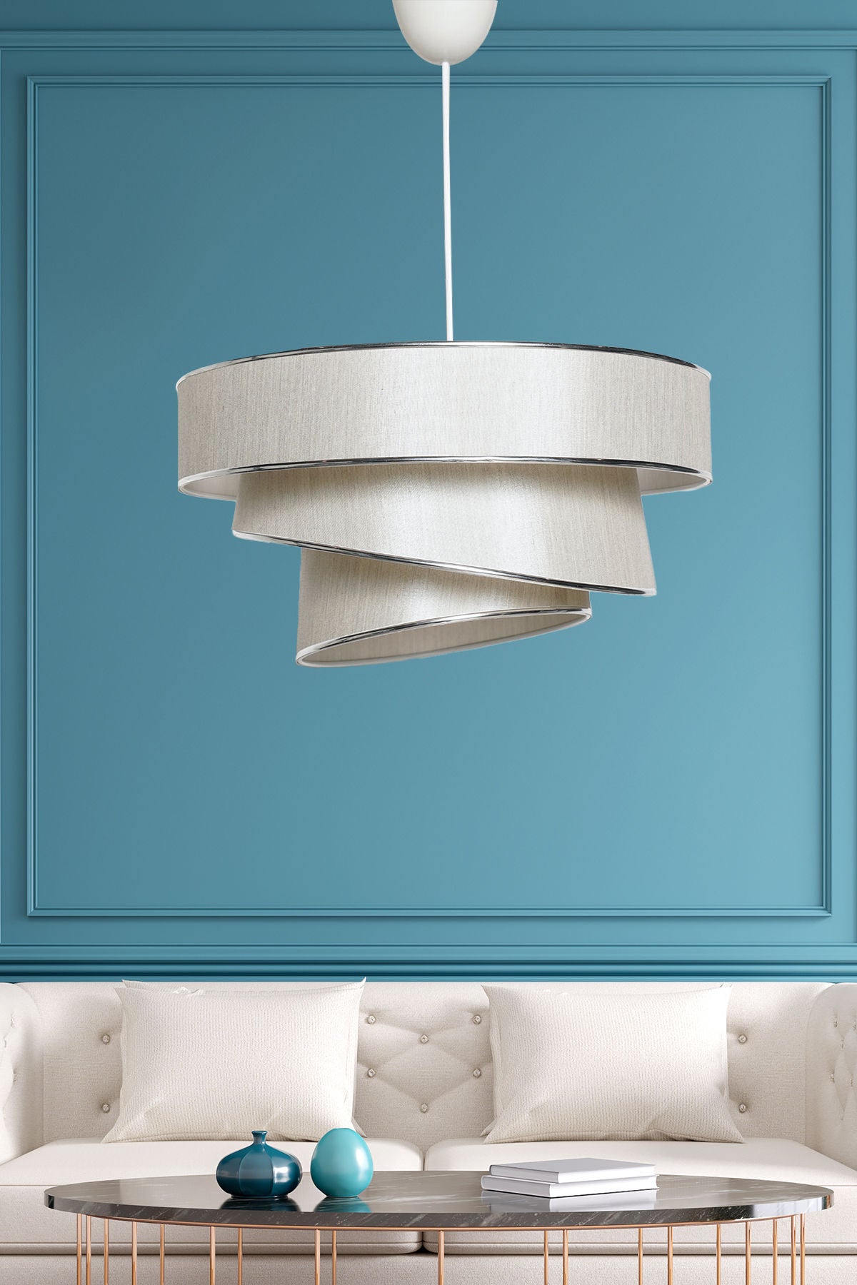 Candelabru, Couper - Beige, Silver, Bej / Argintiu