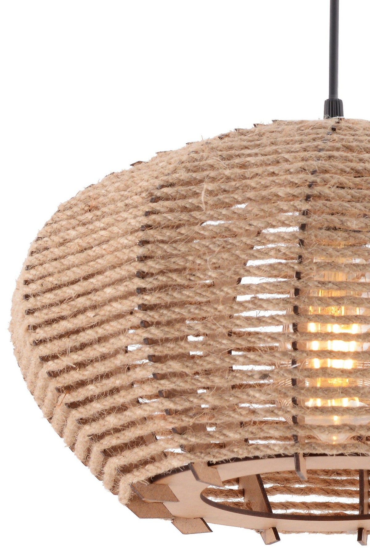 Candelabru, Jute Ellipse, Crem
