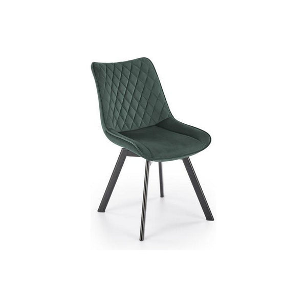 Scaun tapitat K520, verde/negru, stofa catifelata, 45x63x80 cm