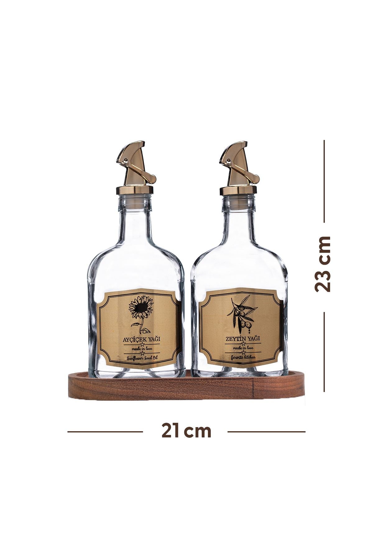 Set dozatoare ulei (2 piese), F10010, Transparent