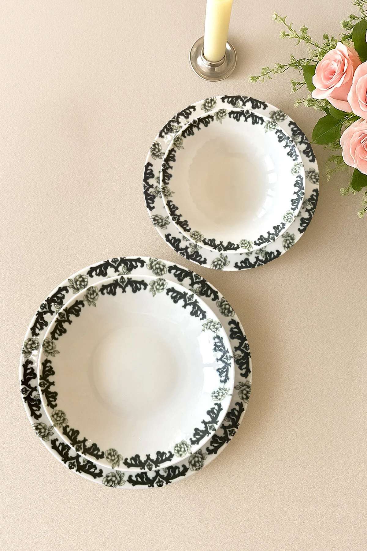 Set veselă (24 piese), MCH0011192, Kaki / Mentă
