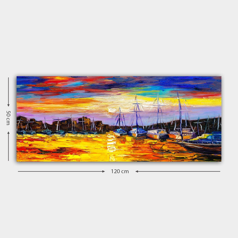 Tablou 451ERN1403, multicolor, panza/lemn, 120x50 cm