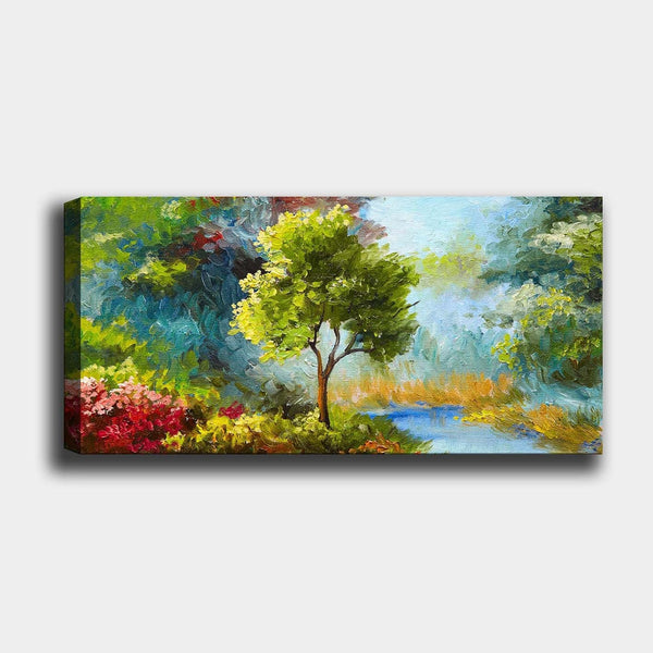 Tablou 451ERN1615, multicolor, panza/lemn, 120x50 cm