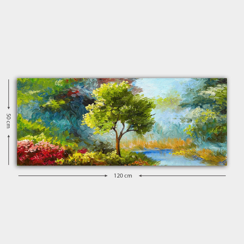 Tablou 451ERN1615, multicolor, panza/lemn, 120x50 cm