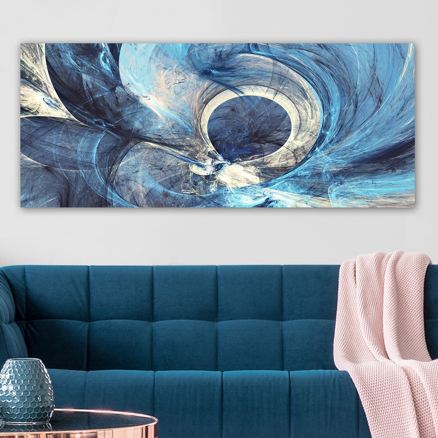 Tablou 451ERN1640, albastru, panza/lemn, 120x50 cm