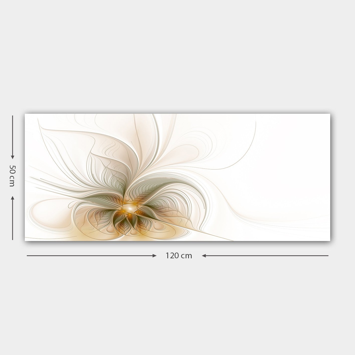 Tablou 451ERN1760, alb/bej, panza/lemn, 120x50 cm