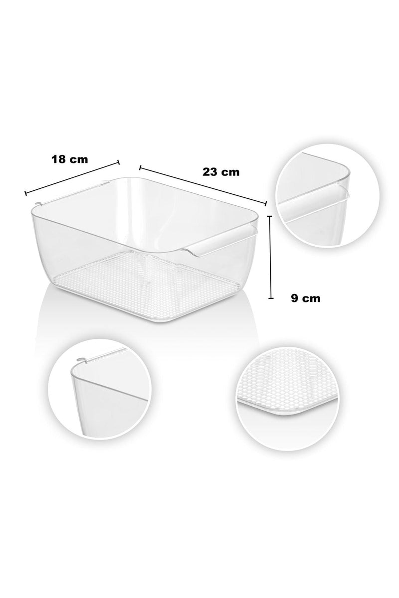 Organizator frigider LV-132, transparent, plastic, 14x19x9 cm