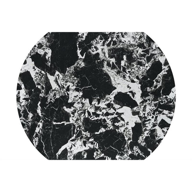 Masa MANUEL, negru, ceramica/metal, 120x120x77 cm