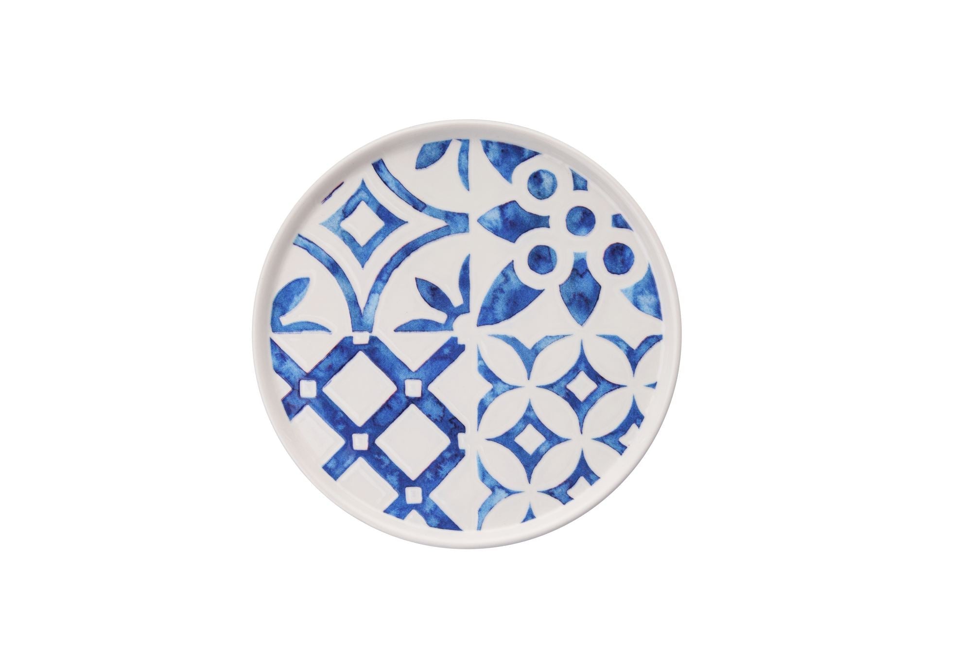 Set farfurii desert (6 piese), Blue Pattern, Albastru / Alb