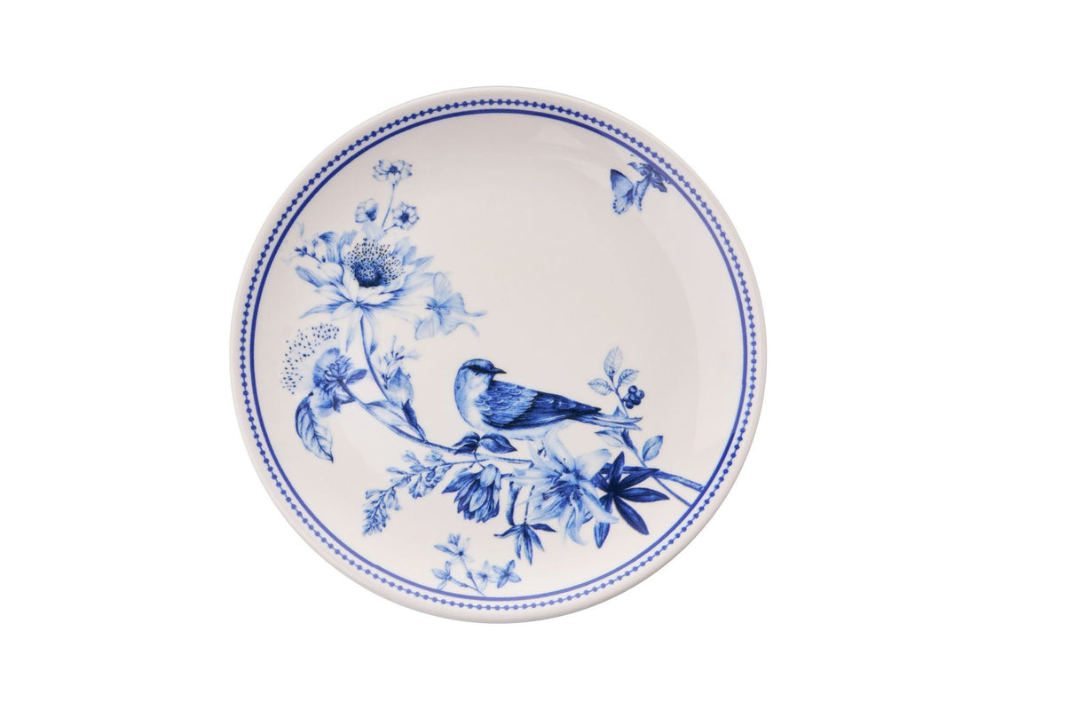 Set farfurii servire (6 piese), Blue Bird, Albastru / Alb