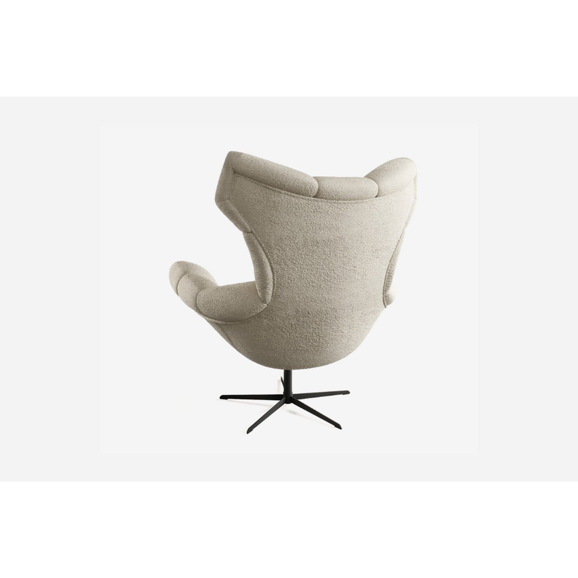 Fotoliu rotativ SENSI, stofa catifelata bej - RIVIERA 16, Gama Premium, 103x84x119 cm