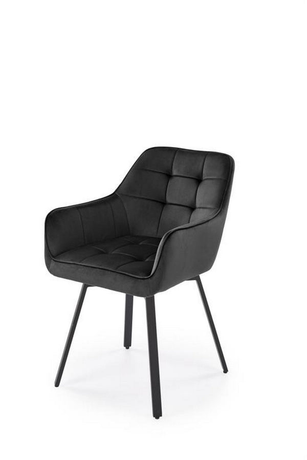 Scaun K588, negru - HLR 66, stofa catifelata/otel, 55x60x89 cm