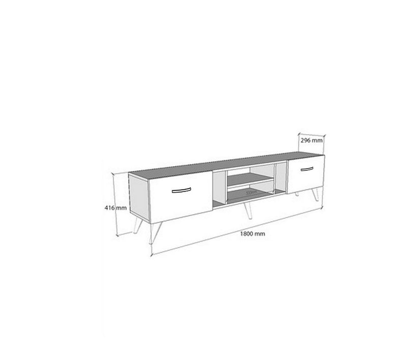 Comada TV RUDY SUB, nuc, PAL melaminat, 180x30x42 cm