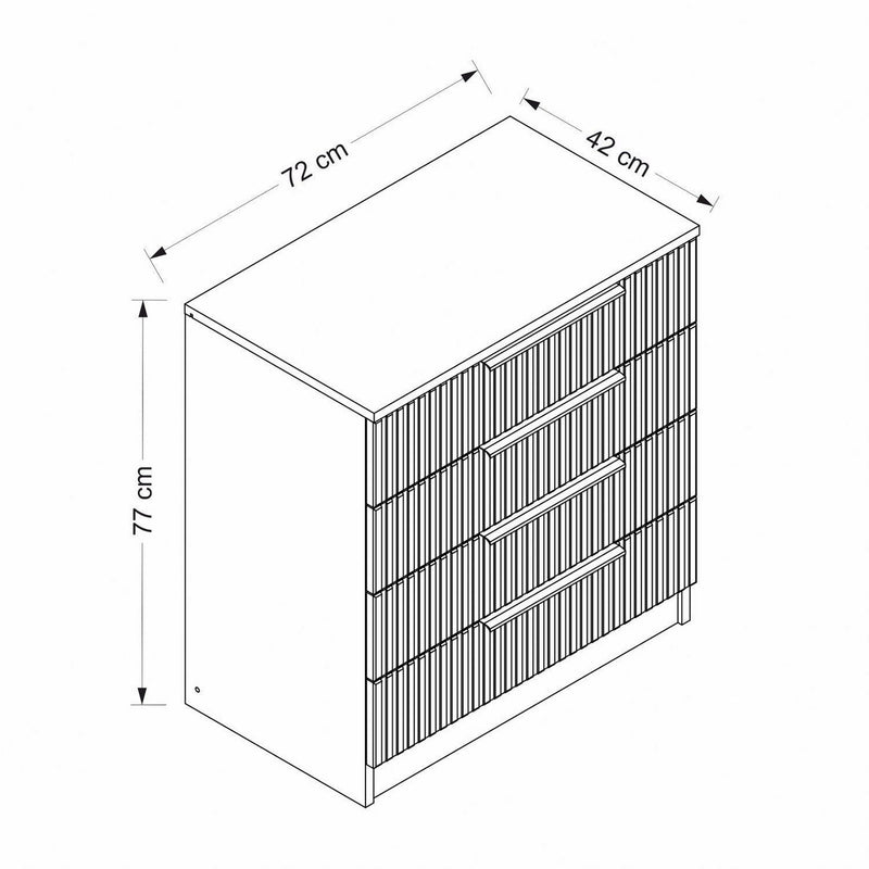 Comoda KALE 7899, gri antracit, PAL melaminat, 72x42x77 cm