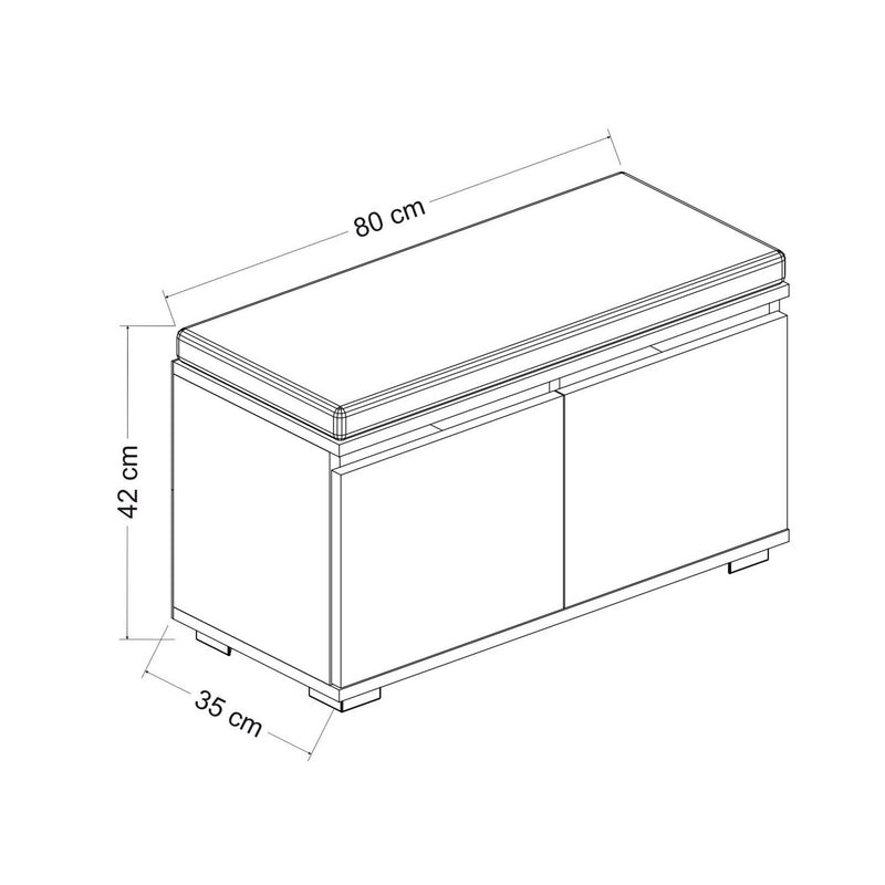 Pantofar DRAGO, bej cu efect de marmura, PAL melaminat, 80x35x42 cm